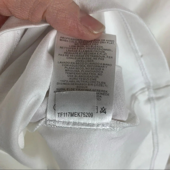 Tibi Mercerized Knit Off the Shoulder Top White Classic Casual Women’s 4 - Picture 10 of 12